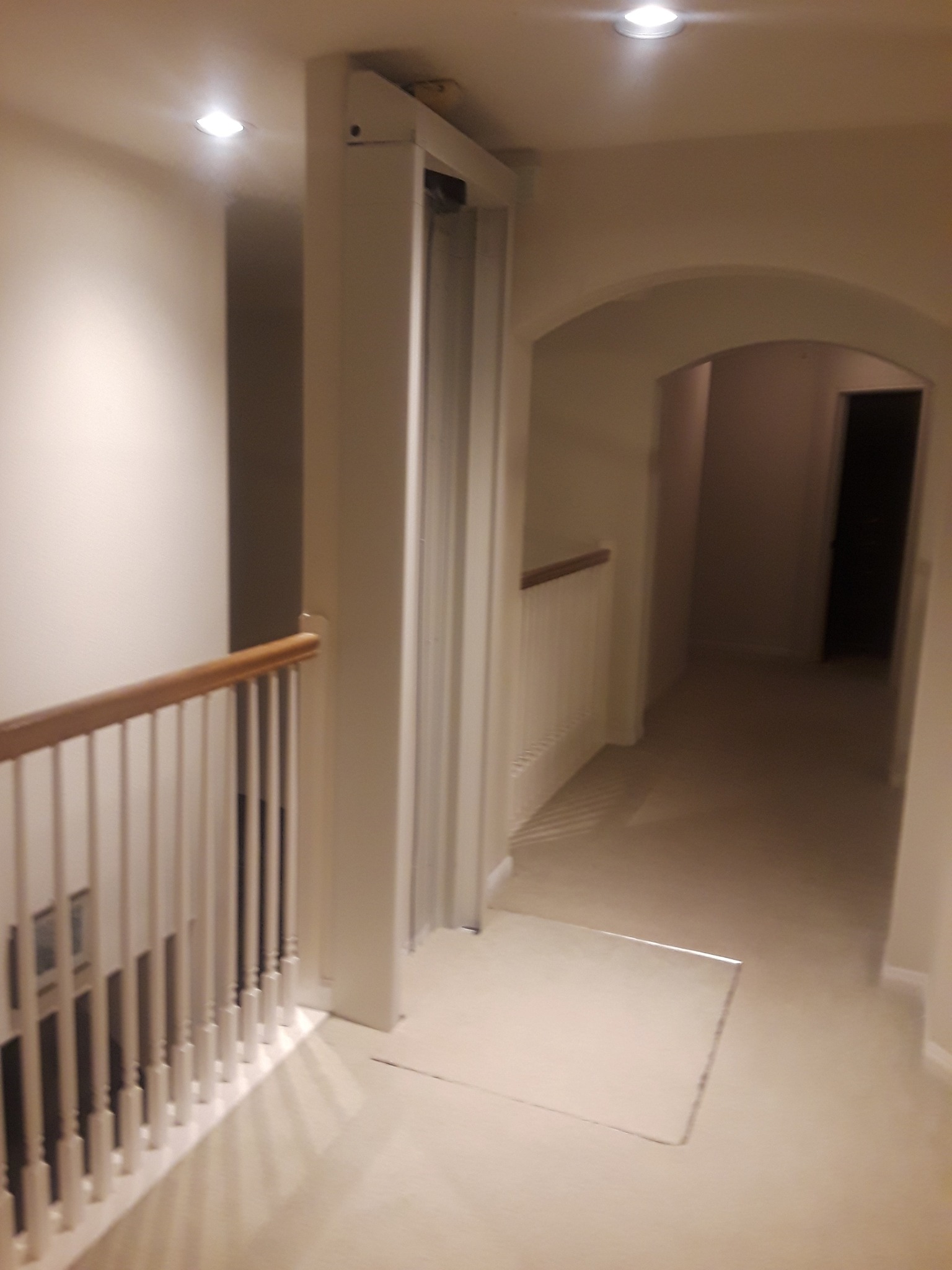 landing pad when elevator is on a lower level