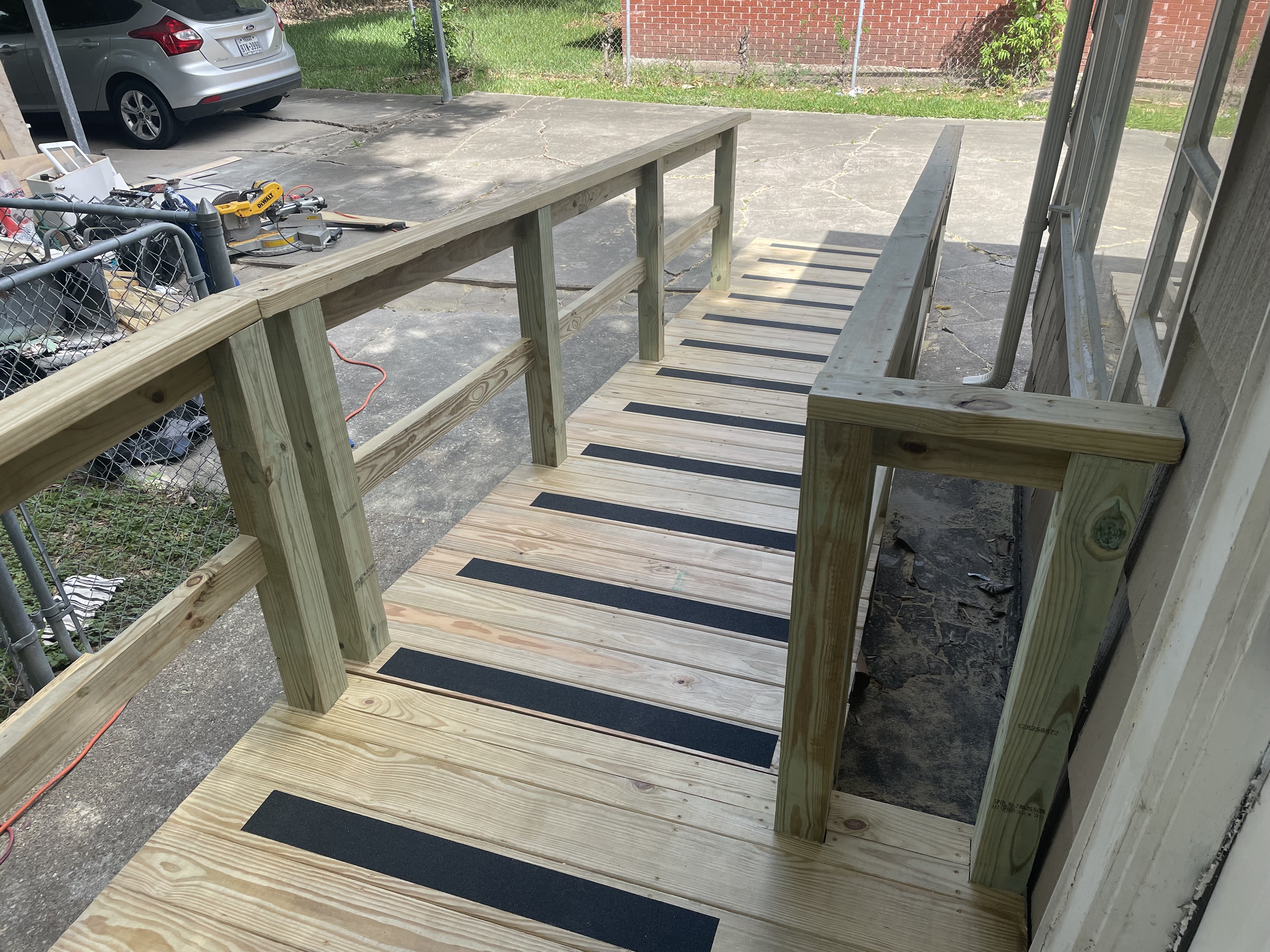 New custom-built wooden ramp built by LiveWell