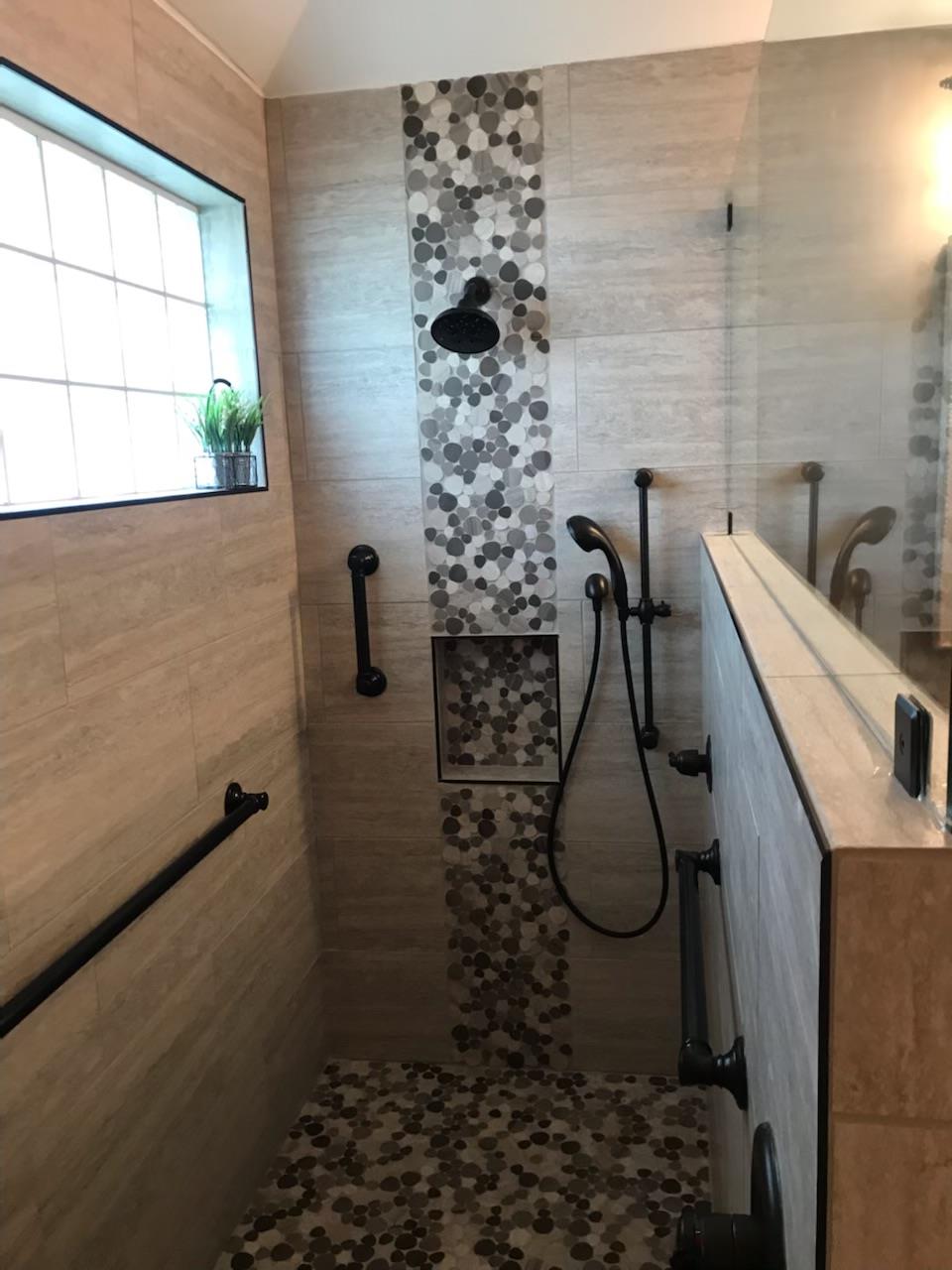 Image showcasing A Beautiful, Full Accessible Bathroom Remodel