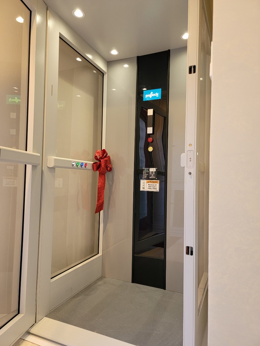 An Elevator Installed in Place of a Spiral STaircase