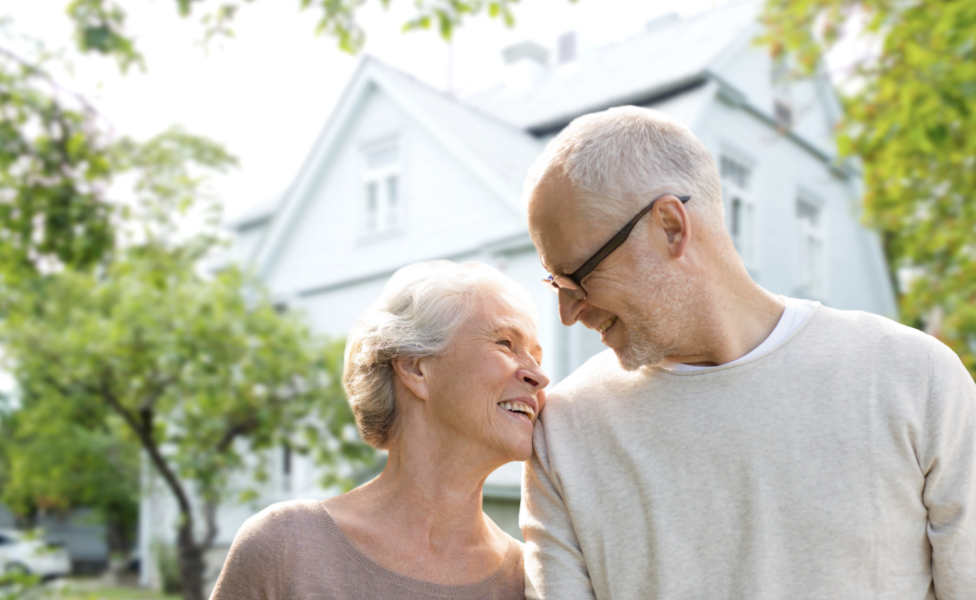 Elderly couple aging in place