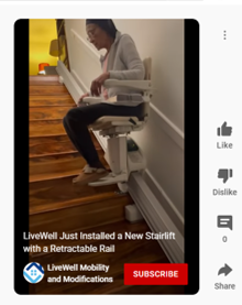 LiveWell's Retractable Rail stairlift in action